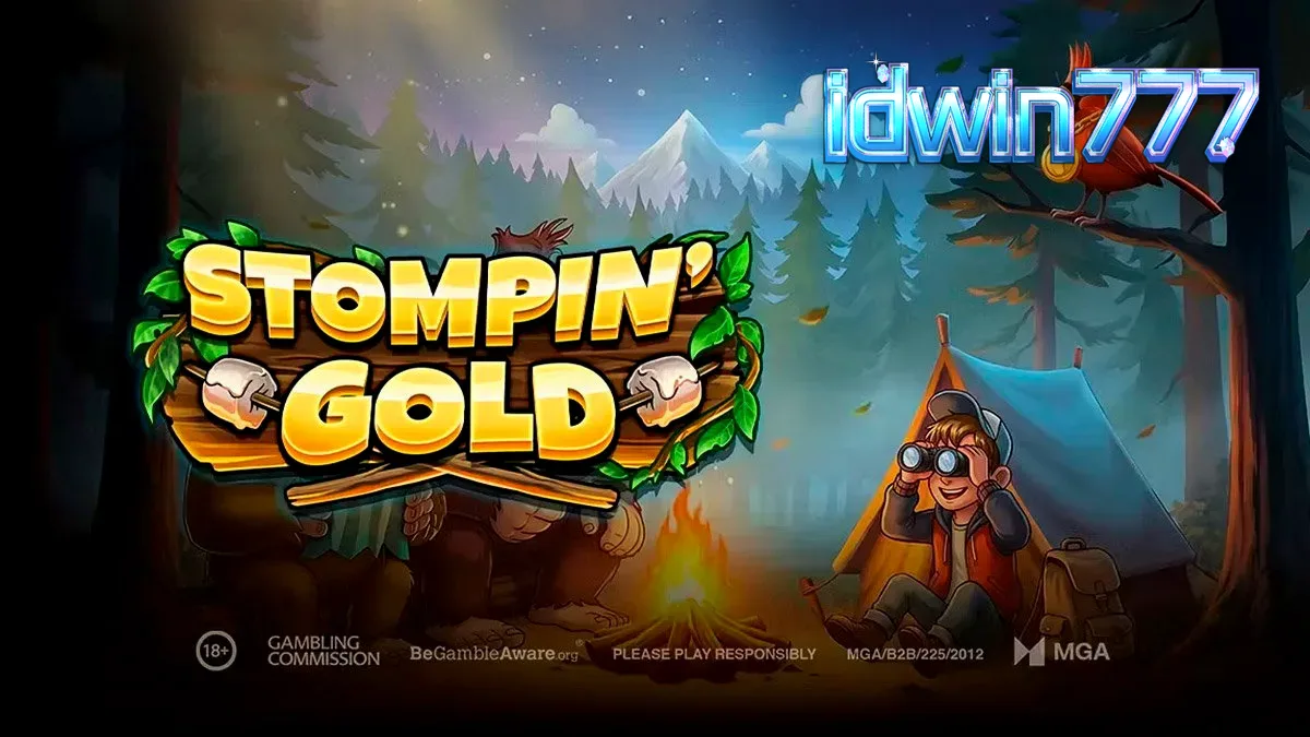 Tampilan visual slot Stompin' Gold dengan karakter Bigfoot yang lucu